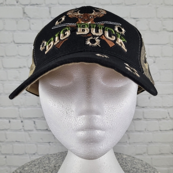 GOLDEN LION | "Big Buck" adjustable bullet hole rifle gun deer hunting camo hat - Picture 1 of 7